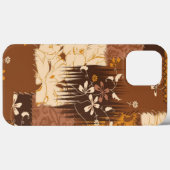 Bruine zwarte witte bloemen Case-Mate iPhone case (Achterkant (horizontaal))