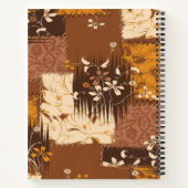 Bruine zwarte witte bloemen notitieboek (Achterkant)