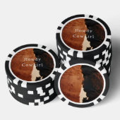 Bruine Zwarte Zuidwest Nep koeienleer Poker Chips (Opstapeling)