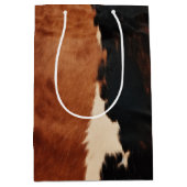 Bruine Zwarte Zuidwest Nep Runderleer Medium Cadeauzakje (Voorkant)