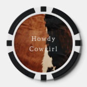 Bruine Zwarte Zuidwest Nep Runderleer Poker Chips (Voorkant)