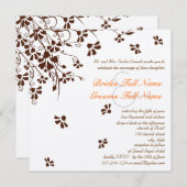 Bruine zwenkriemen bruiloft kaart (Voorkant / Achterkant)