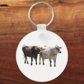 Bruine Zwitserse Koeien Sleutelhanger (Voorkant)