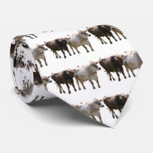 Bruine Zwitserse koeien Stropdas (Opgerold)