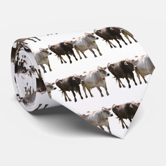 Bruine Zwitserse koeien Stropdas (Opgerold)
