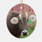 Bruine Zwitserse kool Keramisch Ornament (Links)