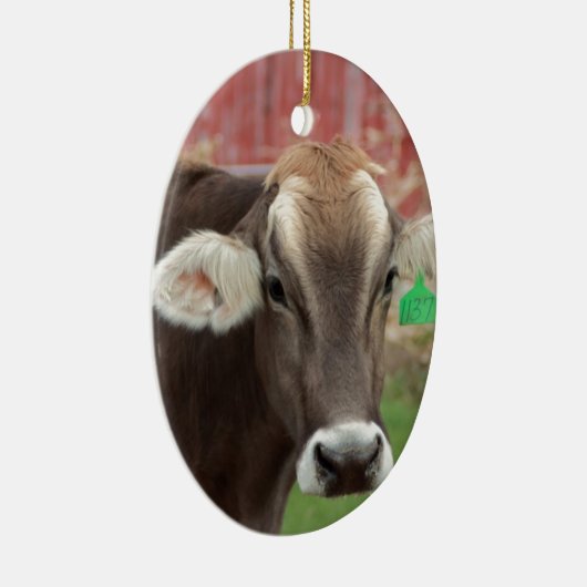 Bruine Zwitserse kool Keramisch Ornament (Rechts)