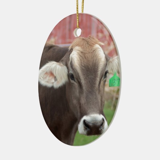 Bruine Zwitserse kool Keramisch Ornament (Links)