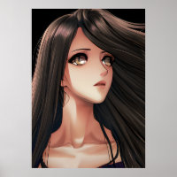 Bruineogige brunette anime meisje  