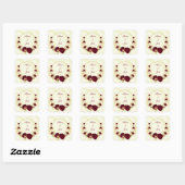 bruingoud floral gold vierkante sticker (Vel)