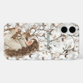 Bruinharig meisje met hert Case-Mate iPhone case (Achterkant (horizontaal))