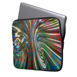 Bruinkleurige, zijdeachtige stof met ronde streep laptop sleeve