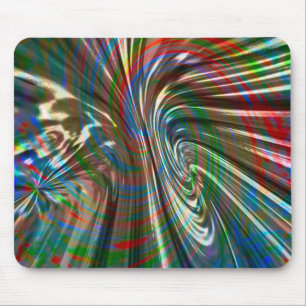 Bruinkleurige, zijdeachtige stof met ronde streep muismat