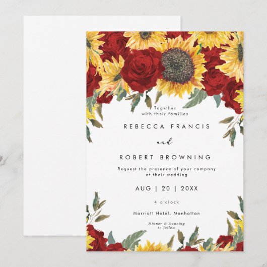 bruinkool voor zonnebloemen en rozen kaart (Voorkant / Achterkant)