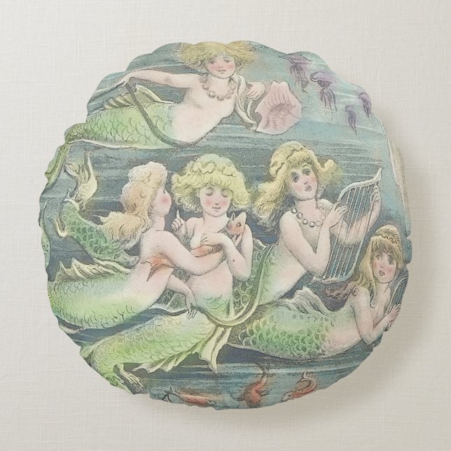  bruinkoolbrij, een zeemeermin rond kussen (Voorkant)