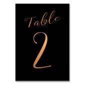 Bruinkoper glitter zwart elegant tabelnummer kaart (Achterkant)