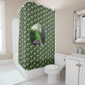 Bruinkopparkiet  douchegordijn (In situ)