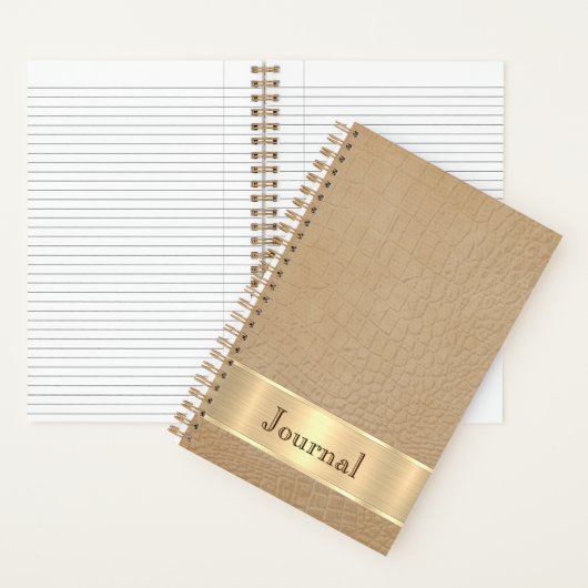 Bruinleren uitziend journaal notitieboek (Binnen)