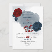 bruinrode rode bloemen bruiloft kaart (Voorkant)