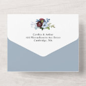 bruinrode waterverf bloedige bruiloft all in one uitnodiging (Achterkant)