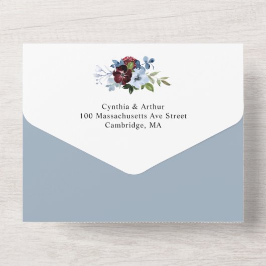 bruinrode waterverf bloedige bruiloft all in one uitnodiging (Achterkant)