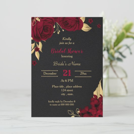 bruinrood vrijgezellenfeest kaart (Staand voorkant)