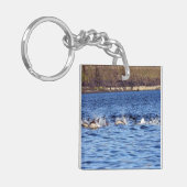 Bruinvissen van gewone dolfijnen sleutelhanger (Voorkant Links)