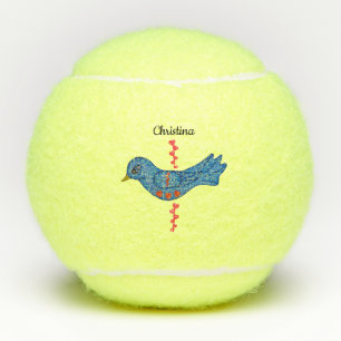  bruinvogel met bruine rode harten tennisballen