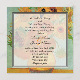  bruinzonnebloemen bruiloft kaart