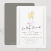 Bruisbrunch champagne bubbels evenement kaart (Voorkant / Achterkant)