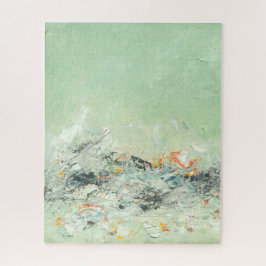 Bruisen - groene minimalistische abstracte kunst legpuzzel