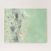 Bruisen - groene minimalistische abstracte kunst legpuzzel (Horizontaal)