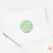 Bruisen - groene minimalistische abstracte kunst ronde sticker (Envelop)