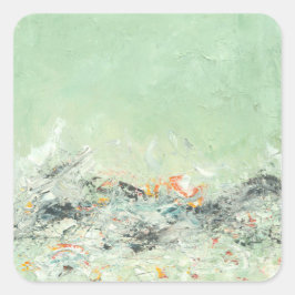Bruisen - groene minimalistische abstracte kunst vierkante sticker