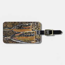 Bruisend - champagne collage kunst bagagelabel