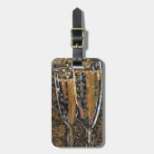 Bruisend - champagne collage kunst bagagelabel (Voorkant verticaal)