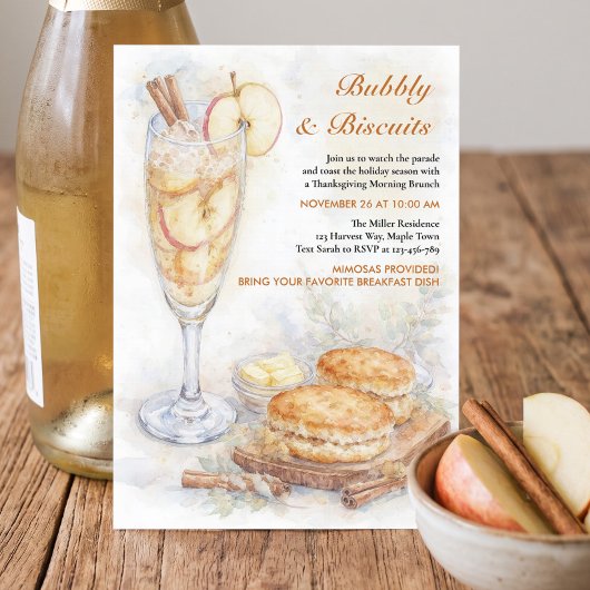Bruisend en Biscuits Thanksgiving Brunch Kaart