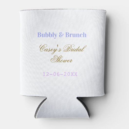 Bruisend en brunch bruidsfeest naam datum paars g blikjeskoeler (Voorkant)