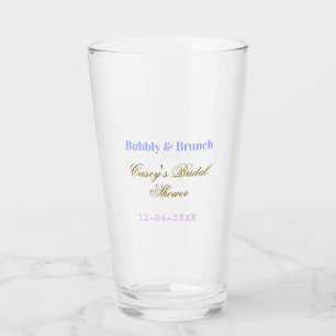 Bruisend en brunch bruidsfeest naam datum paars g glas