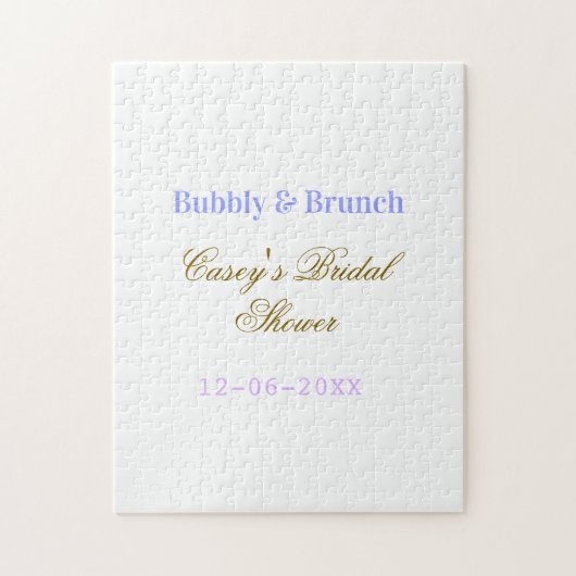 Bruisend en brunch bruidsfeest naam datum paars g legpuzzel (Verticaal)