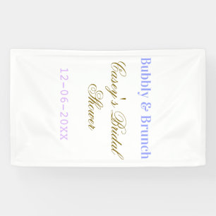 Bruisend en brunch bruidsfeest naam datum paars g spandoek