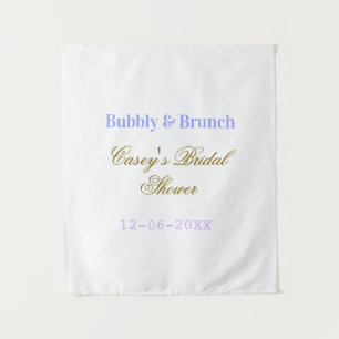 Bruisend en brunch bruidsfeest naam datum paars g wandkleed