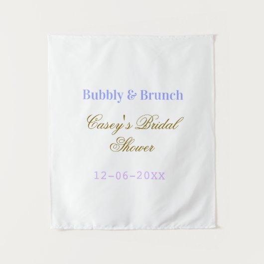 Bruisend en brunch bruidsfeest naam datum paars g wandkleed (Voorkant)