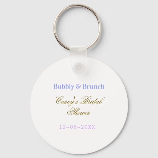 Bruisend en brunch bruidsuitnodiging naam datum pa sleutelhanger (Voorkant)