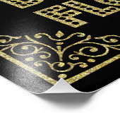 bruisend goud en zwarte dans trouwbord foto afdruk (Hoek)