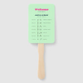 Bruisend Retro Regenboog Roze 70s Trouwprogramma Handwaaier (Achterkant)