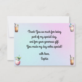 Bruisend van opwinding bobba-thee verjaardag bedankkaart