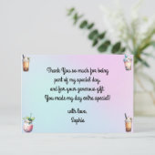 Bruisend van opwinding bobba-thee verjaardag bedankkaart (Staand voorkant)