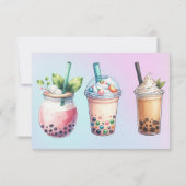 Bruisend van opwinding bobba-thee verjaardag bedankkaart (Achterkant)