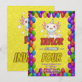 Bruisende Axolotl Baby Shower Uitnodiging (Voorkant / Achterkant)